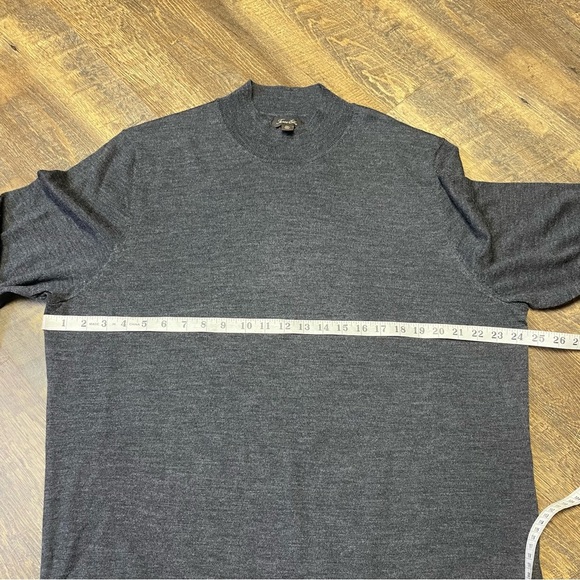 Tasso Elba Merino Wool Blend Mock Neck Solid Pullover Sweater Mens 3XL Dark Gray - Picture 2 of 11